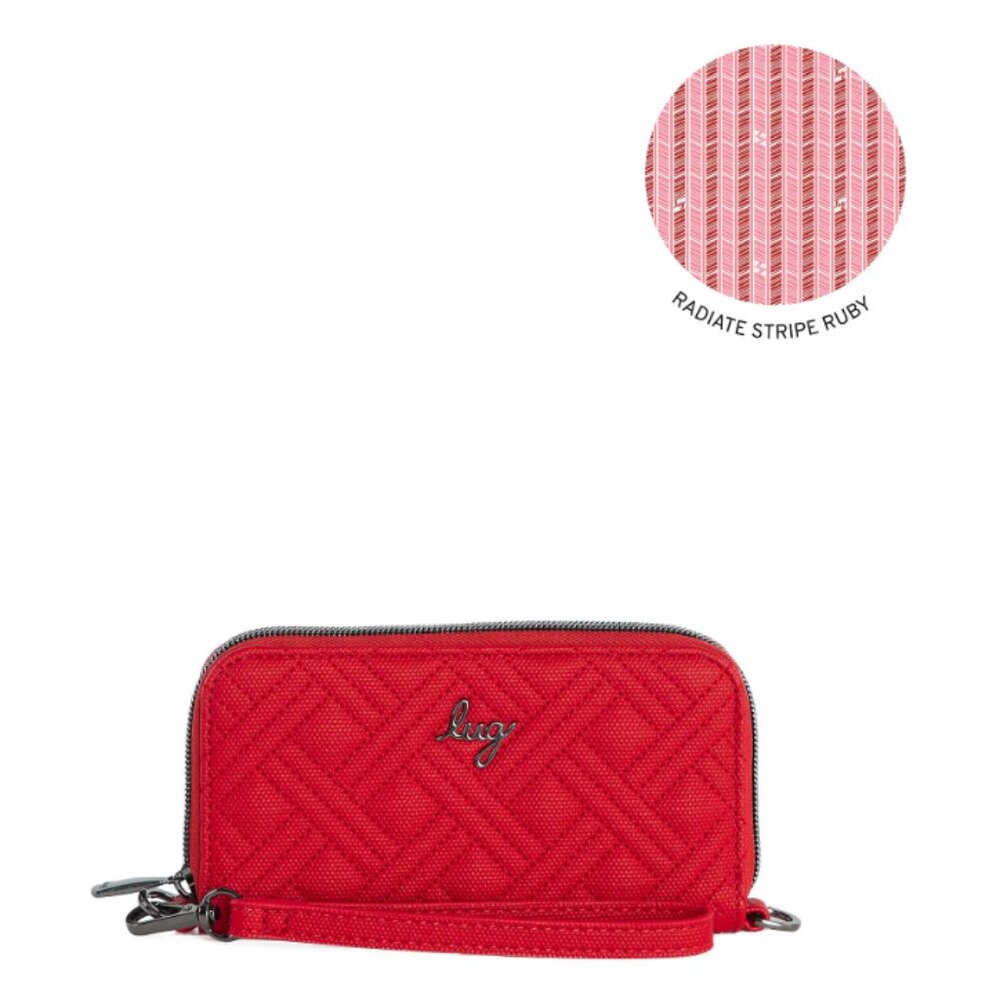 New (without tags) Lug Ruby Red Whirly Zip around Wallet